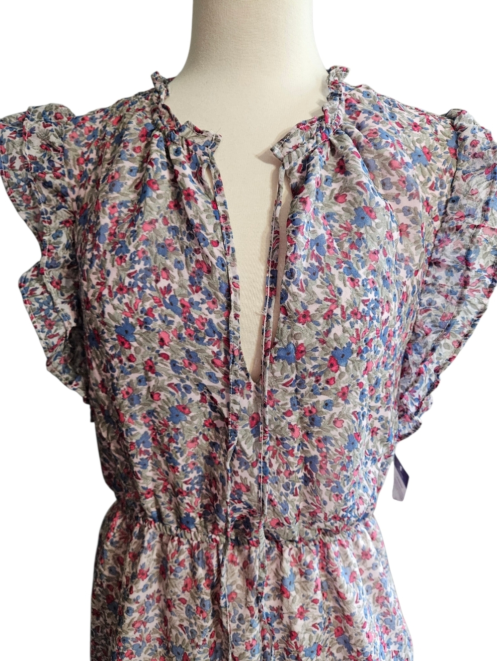 BB Dakota By Steve Madden XXL Floral Ruffle Tiered Midi Dress
